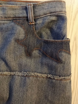 Raxevsky Ruffled Denim Skirt