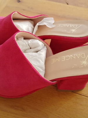 Suede mules like new, size 38, pink