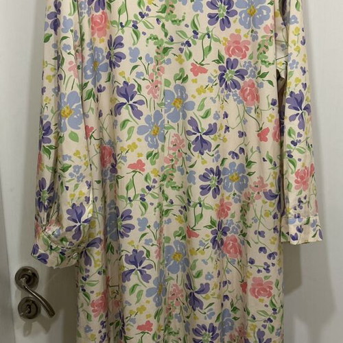 Plus size long floral shirt dress, XXL to 5XL
