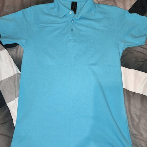 Short Sleeve Polo Shirt used, blue, size S/L