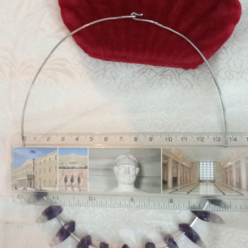 Lalaunis A21 925 necklace choker used with raw amethysts vintage