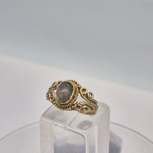 Labradorite crystal brass adjustable ring new