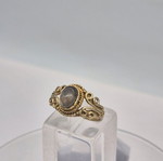 Labradorite crystal brass adjustable ring new