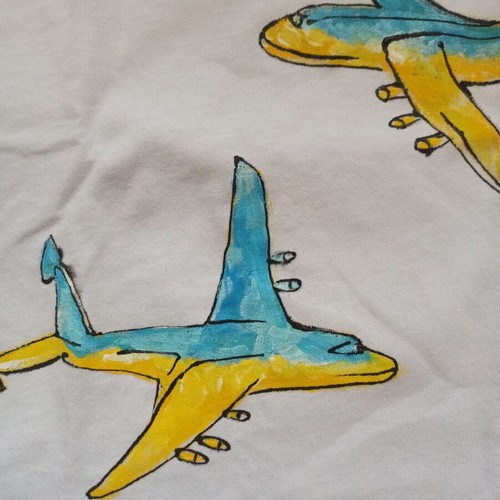 Χειροποίητα T-shirts με ακρυλικά σετ 2 τεμαχίων καινούργια, μεγέθη S & M, άσπρα