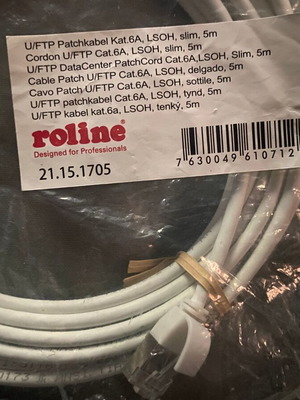 Καλώδιο δικτύου Roline Cat6A U/FTP Slim 5m καινούργιο