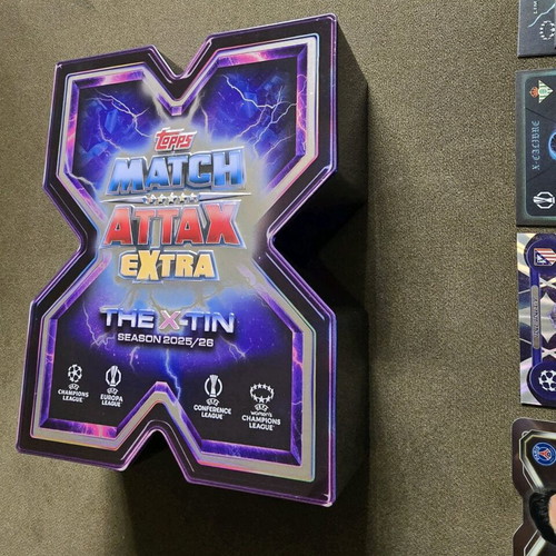Match Attax EXTRA 2025-26 pack with cards and The X Tin new