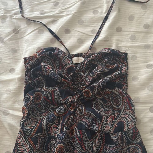 Regalinas long blue dress small/medium with neck tie