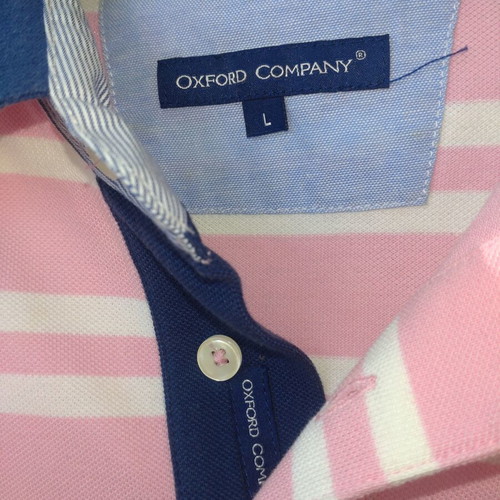 Oxford Company Polo Shirt like new, size L, white and pink