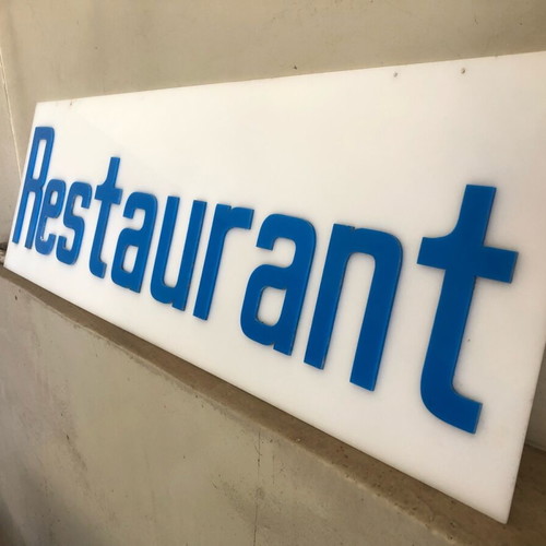 Restaurant sign from plexiglas like new 80x25cm