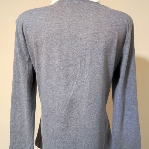 Gerry Weber 2-in-1 mock shirt jumper with ruffle collar, grey, size UK 14 EU 40