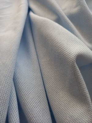Light blue elastic piqué fabric, 2 meters