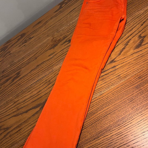 Orange pants like new made of Italian fabric