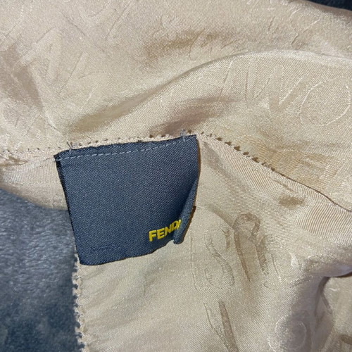 Fendi silk scarf like new, gray and gold, 160x60 cm