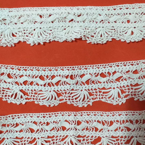 Vintage knitted lace for pillowcases new, white