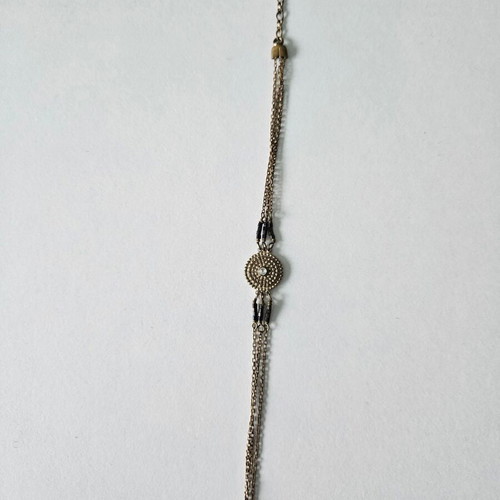 Ethnic bronze bracelet used with chains and zircon Satellite Paris