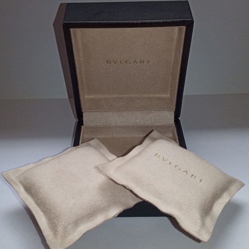 Bvlgari leather jewelry box storage case new, black-beige