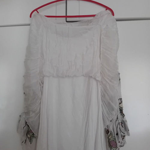 Women's blouse kaftan with lining, one size, white