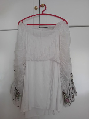 Women's blouse kaftan with lining, one size, white