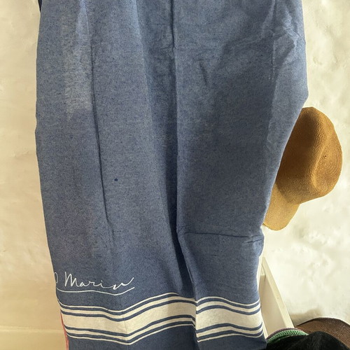Set of 3 Blue Cotton Beach Towels with Fringes