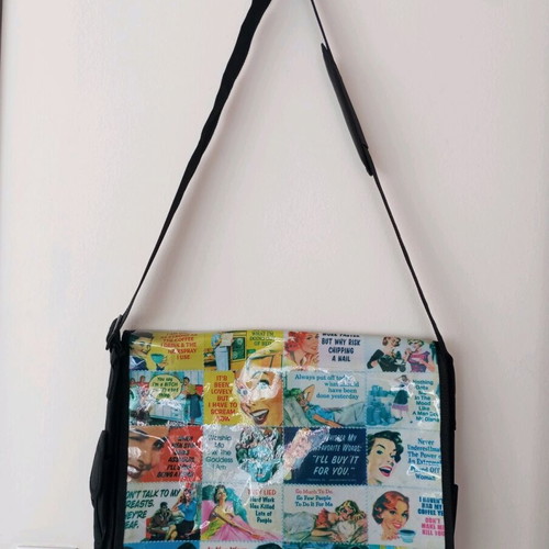 Vintage Comic & Retro Quotes Pop Art Messenger Laptop Bag