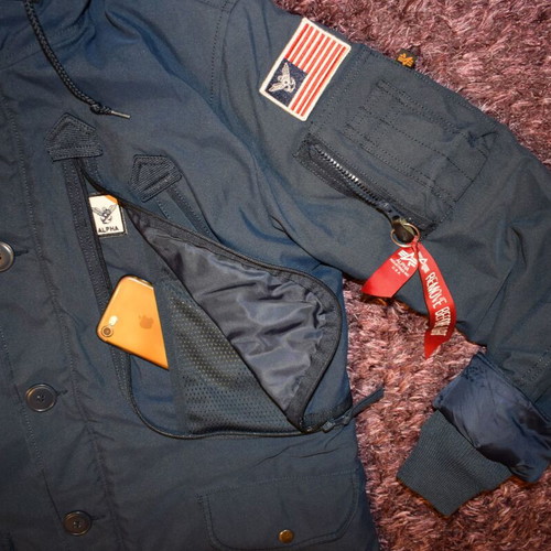 Alpha Industries Polar men's parka jacket size S used, blue