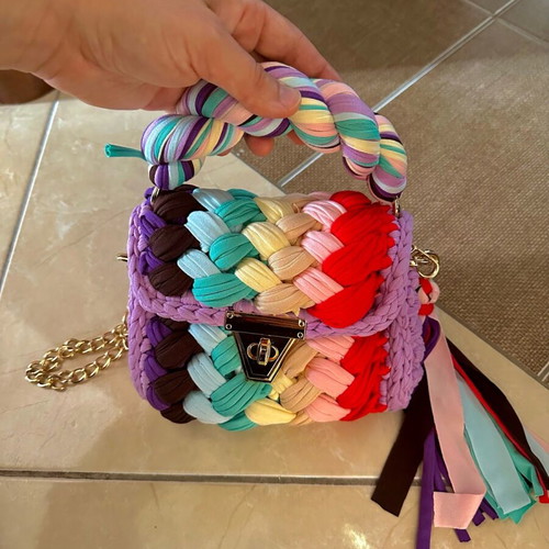 Colorful braided shoulder bag new