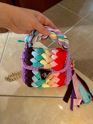 Colorful braided shoulder bag new