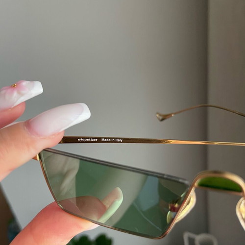 Eyepetizer Unisex Sunglasses like new, green and gold
