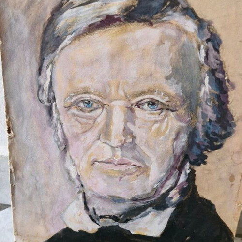 Portrait painting used, signed, without frame