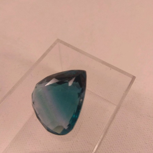Cyan-green fluorite gemstone 7 g pear shape new