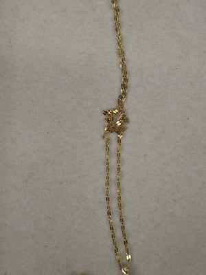 Gold necklace with butterfly and multicolor rhinestones like new