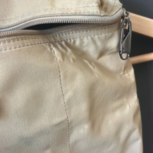 Longchamp backpack used beige with replaced zipper and minor defects