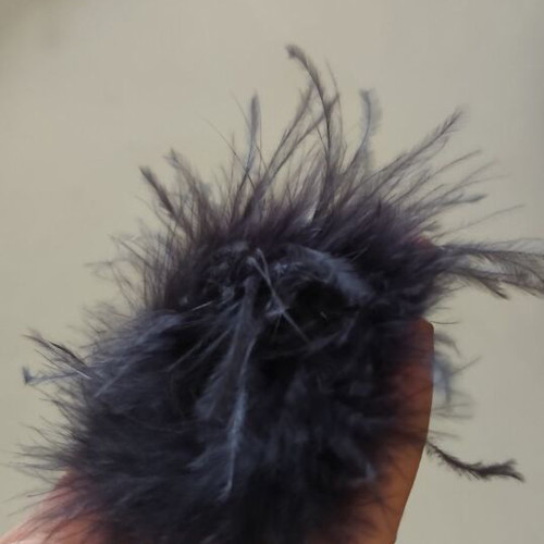 Women's brooch with dark gray feathers new