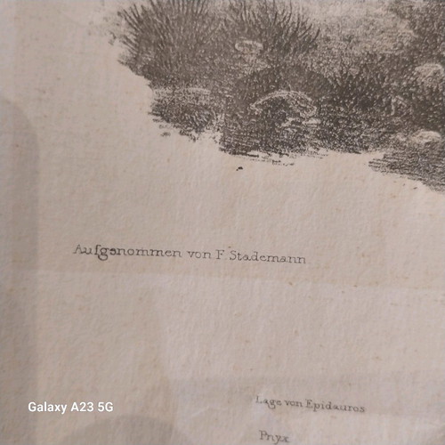 Lithography Panorama of Athens 1835 used