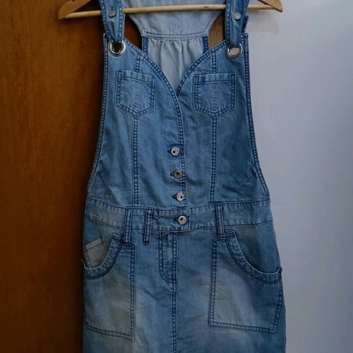 Denim skirt salopette used, blue, size M