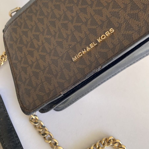 Michael Kors shoulder bag used, brown and black monogram