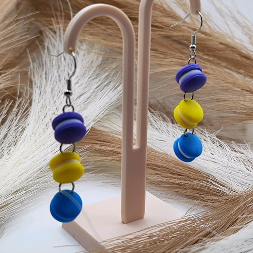 Macarons dangling earrings set new