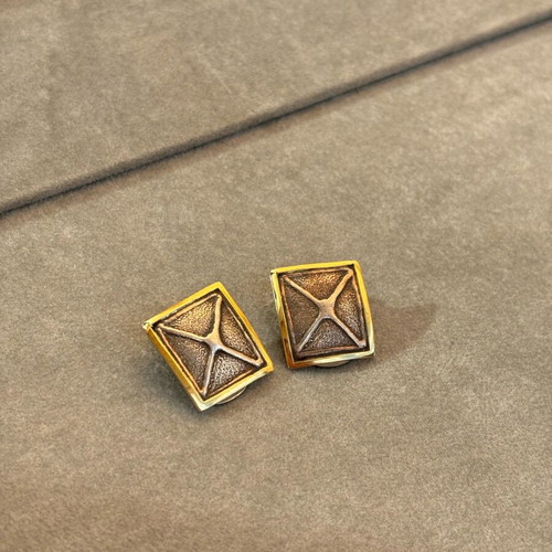 Vintage silver earrings with gold used 9.5 gr