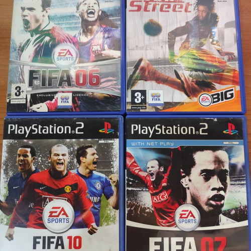 PS2 FIFA 06, FIFA 07, FIFA 10 and FIFA Street games used