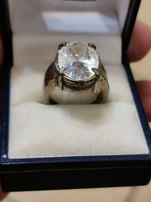 Women's ring in 925 silver with large stone like new