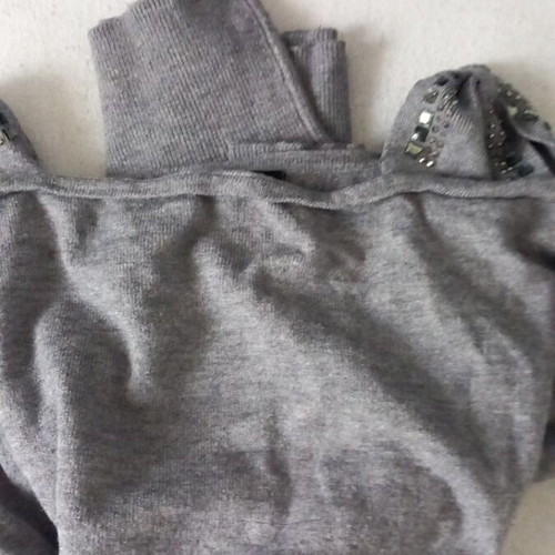 Women's gray thin wool long blouse used, size M
