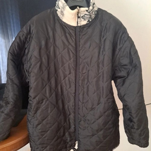 Double face teddy jacket unisex fleece, black and white