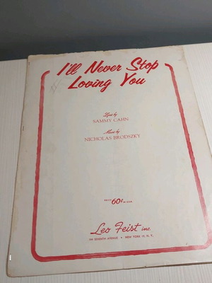 I'll Never Stop Loving You παρτιτούρα των Sammy Cahn και Nicholas Brodszky