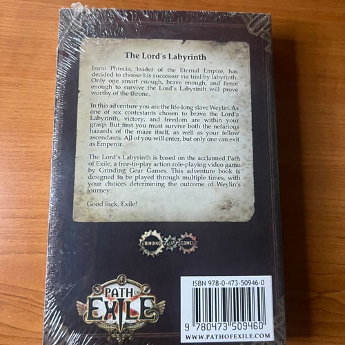 The Lord's Labyrinth Path of Exile Gamebook new, English