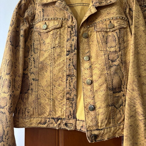 BSB Snake Print Jacket and Pants Set like new, yellow