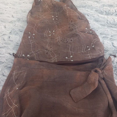 Midi brown flared skirt like new