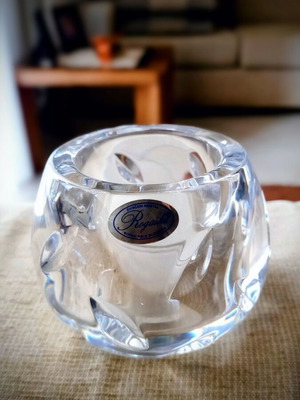 Rogaska crystal tealight candle holder new