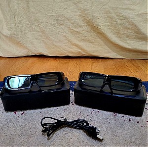 Πτώση τιμής! 3D  επαναφορτιζόμενα glasses Panasonic TY-EW3D2M FULL HD + καλώδιο usb φόρτισης
