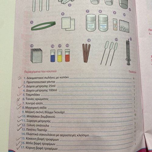 Spare parts and booklet for Scent Lab used, children's toy