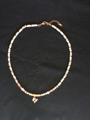 Κολιέ με ημιπολύτιμες πέτρες και χρυσαφιά στοιχεία καινούργιο